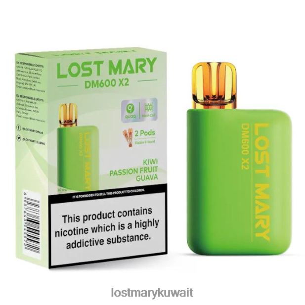 لوست ماري DM600 X2 vape القابل للتصرف - Lost Mary Vape Flavors كيوي باشن فروت جوافة 6N448P193